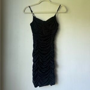 Just Polly Black Underwire Ruched Dress S